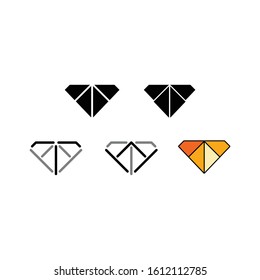 Unique crystal logo illustration, vector