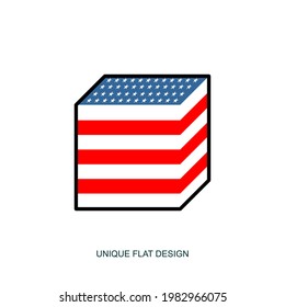 Unique cube shape with american concept style