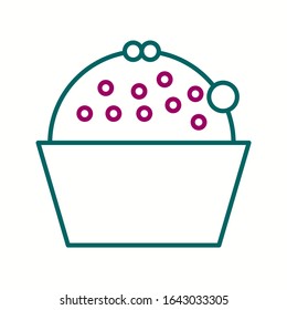 Unique Cup Cake Vector Line Icon