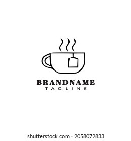 unique cup cartoon logo design template icon black modern isolated vector