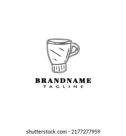 unique cup cartoon logo design template icon black modern isolated illustration