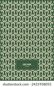 unique curly shape pattern that looks like corals vector with green background
