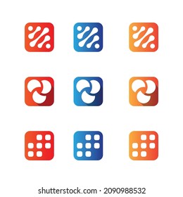 plantilla vectorial de diseño de iconos de aplicación personalizada