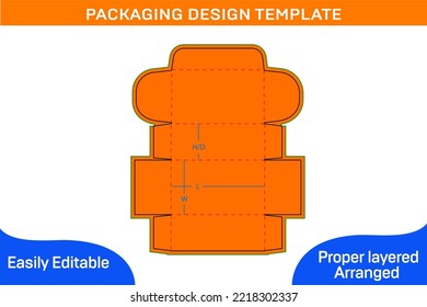 Unique custom new modern box dieline template and 3D render