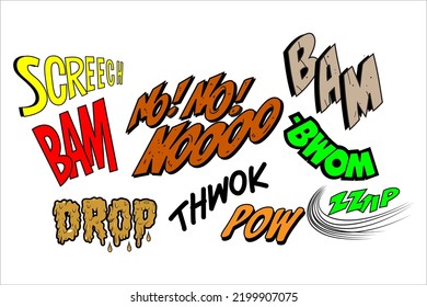 Unique custom writing vector design with bright color. Perfect for your comic design