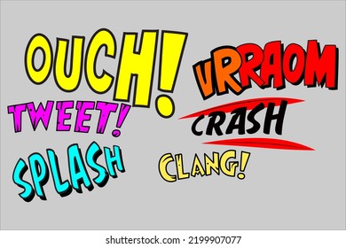 Unique custom writing vector design with bright color. Perfect for your comic design