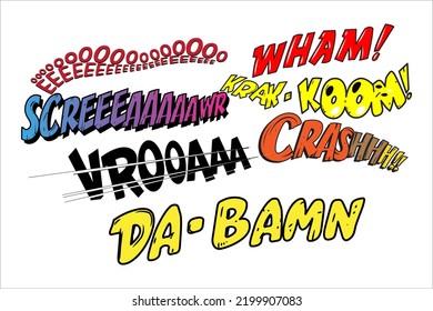 Unique custom writing vector design with bright color. Perfect for your comic design