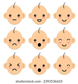 Unique cute baby emoticon flat design icon graphic vector ready for any needs and print to make a sticker or emoticon