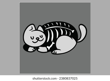 unique cute cat cartoon vector art illustration