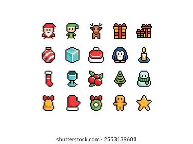 Unique and cute Christmas icons. Ideal for creative projects