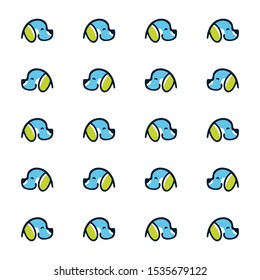 Unique and cute dog head vector design with a nice white background for various packaging