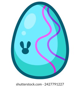 Unique cute Easter eggs bundle, digital art illustration