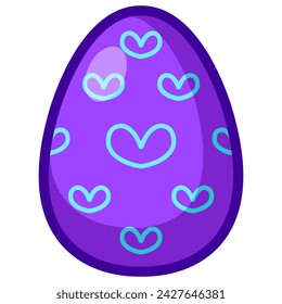 Unique cute Easter eggs, digital art illustration