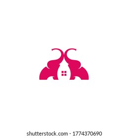 unique and cute elephant logos that make up the house