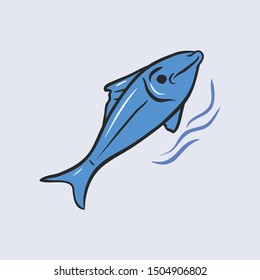 Unique and cute fish icons. made by handwriting vector template