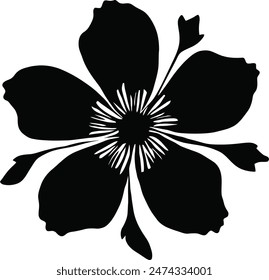 Unique and cute flower silhouette vector