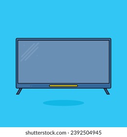 Unique Cute Illustration Cartoon Smart TV wireless Flat Icon for icon needs or sticker ready to print for any needs in blue color