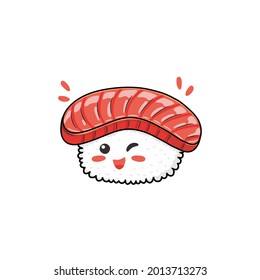 Unique and cute illustration with Japanese food sushi concept