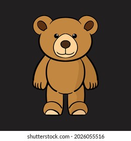 personaje de caricatura de un pequeño oso marrón lindo y único