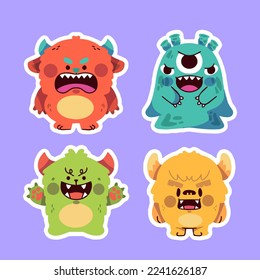 unique and cute little critters sticker collection 3 doodle illustration element