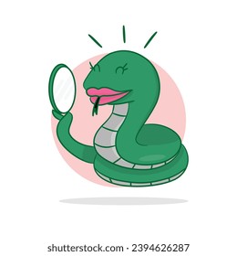 Unique cute snake flat design icon ready for any needs and print to make a sticker