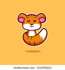 unique cute tiger logo, colorful and cute tiger illustration, vector illustration.