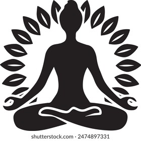 Unique and cute yoga silhouette vector