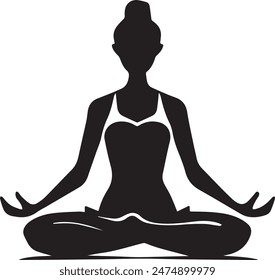 Unique and cute yoga silhouette vector