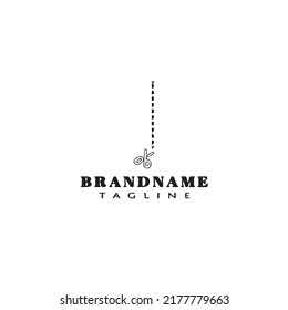 unique cutting logo cartoon icon design template black modern isolated vector illustration