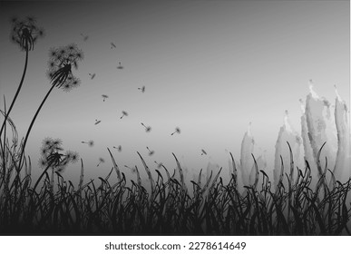 unique dandelion template with soft colors