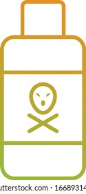 Icono único de línea de vectores químicos peligrosos