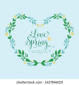Unique Decor of leaf and floral frame, for elegant love spring card design. Vector