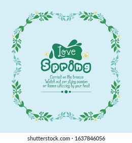 Unique Decor of leaf and floral frame, for elegant love spring card design. Vector