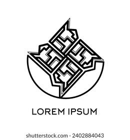 Unique decoration design, vintage line logo