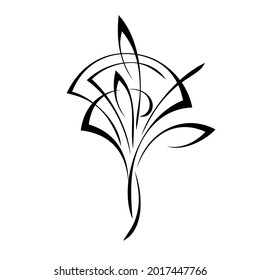 unique decorative abstract ornament in black lines on a white background