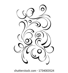 unique decorative abstract ornament with curls in black lines on a white background