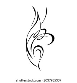 unique decorative abstract ornament with curls in black lines on a white background