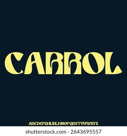 Unique decorative alphabet display font vector illustration