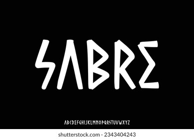 Unique decorative brush stroke display font vector illustration