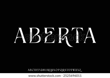 Unique decorative flowing alphabet display font vector. Psychedelic style typeface