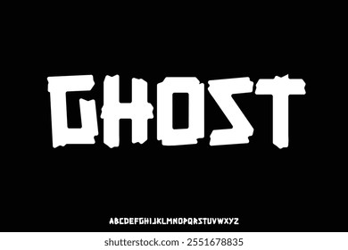 Unique decorative ghost alphabet display font vector illustration