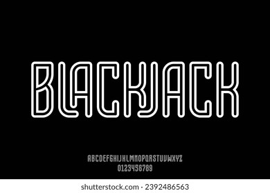 Unique decorative linear retro style alphabet display font vector