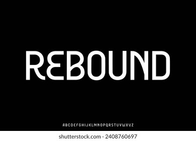 Unique decorative sans serif alphabet display font vector illustration