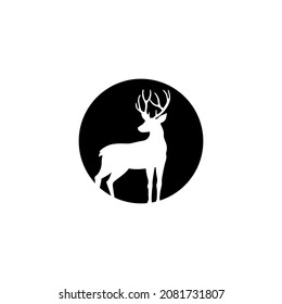 unique deer circular logo design icon, deer circular icon, geometric deer logo concept, deer logo vector EPS 10