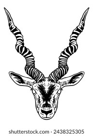 Unique deer head vector in black for design material