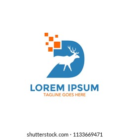 Unique Deer logo template. vector. editable. simple shape. minimalist color. memorable