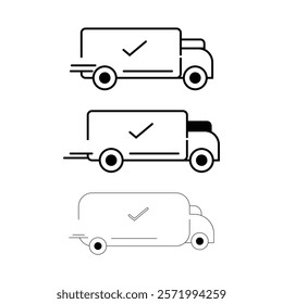 unique delivery cute trick line icon vector illustration