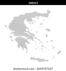 Unique depiction of Greece highlighting the country's geography.
