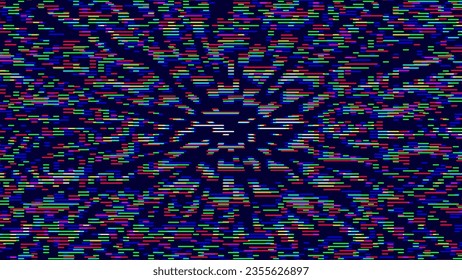 Unique Design Abstract Digital Pixel Noise Glitch Error Screen. Video Damage Overlay Background. Glitched Lines Noise No Signal Effect Design. Vector Illustration. 