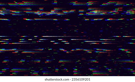 Unique Design Abstract Digital Pixel Noise Glitch Error Screen. Video Damage Overlay Background. Glitched Lines Noise No Signal Effect Design. Vector Illustration. 